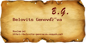 Belovits Genovéva névjegykártya